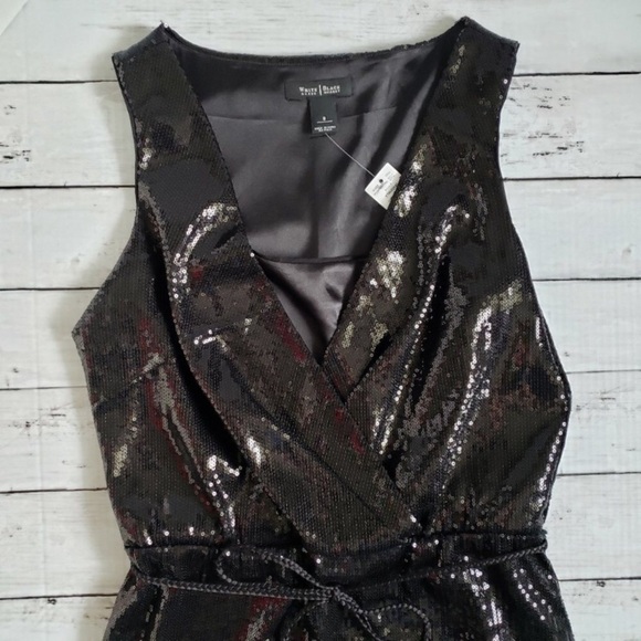 WHITE HOUSE BLACK MARKET Sequined Dress with Rope Belt - Picture 6 of 14